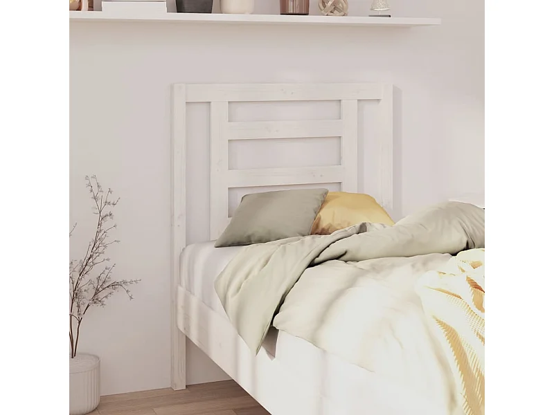 Tête de Lit | Panneau de tête pour lit Moderne Blanc 81x4x100 cm Bois massif de pin