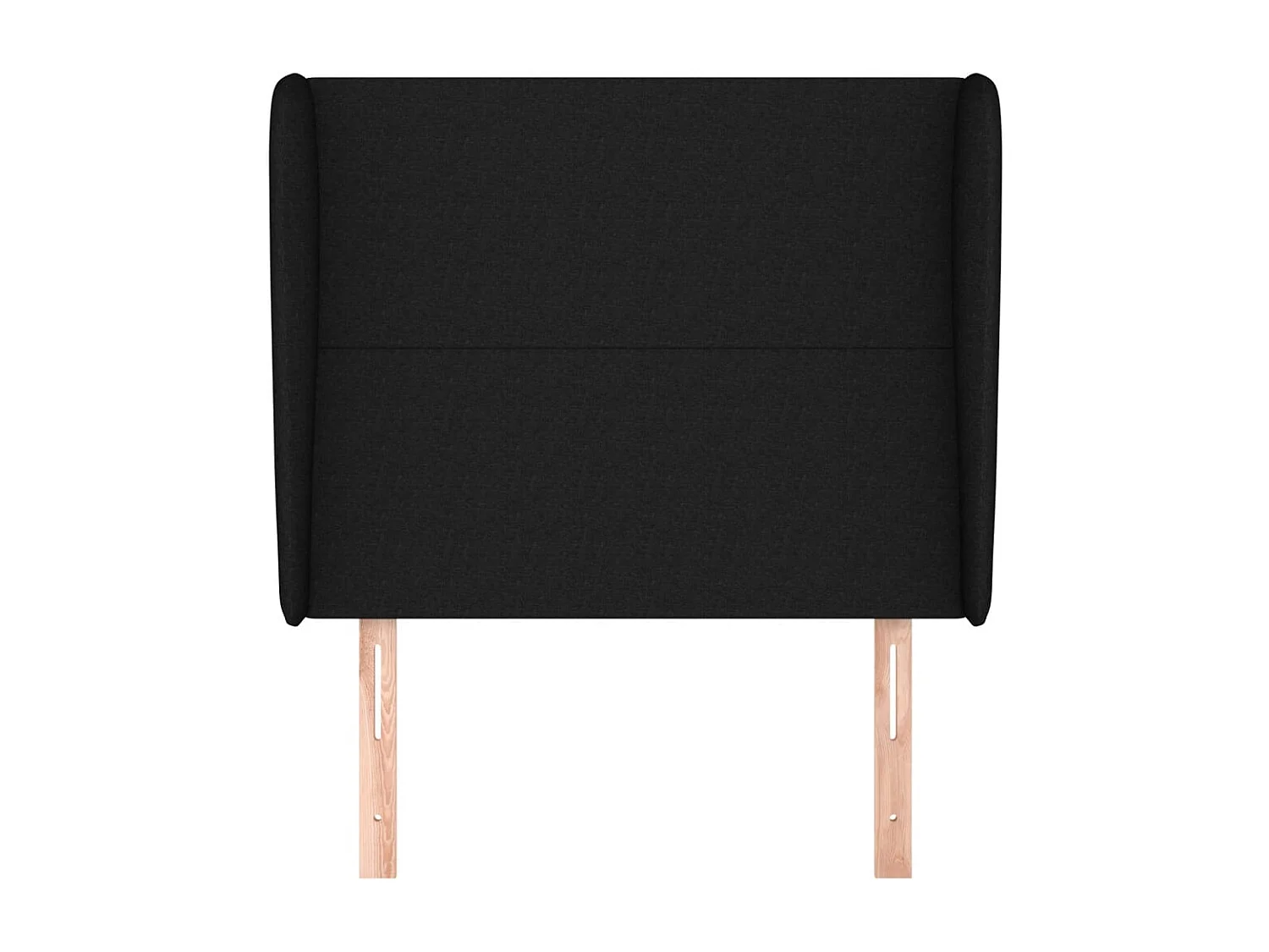 Cabecero | Cabezal de Cama | Mueble cabecero con orejas de tela negro 93x23x118/128 cm