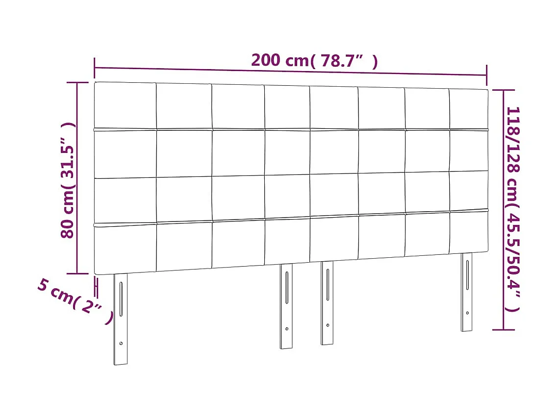 Cabeceros | Cabezal de cama | Mueble de cabecero 4 unidades de terciopelo negro 100x5x78/88 cm