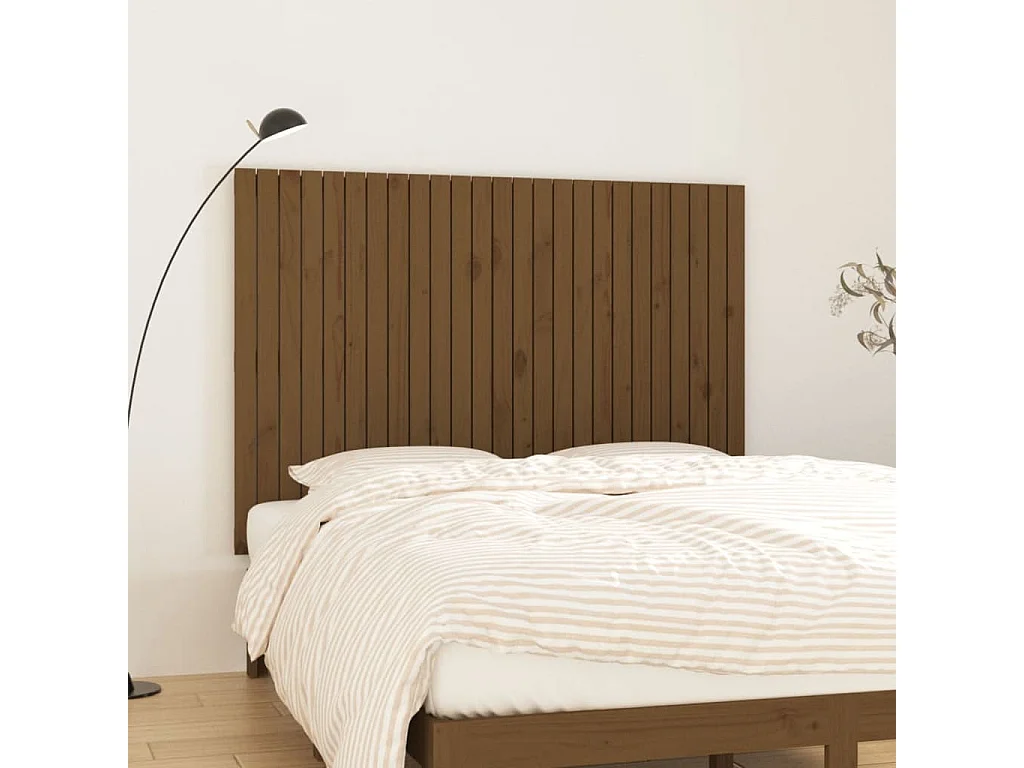 Tête de lit murale | Panneau de tête pour lit Moderne  Marron miel 159,5x3x110cm Bois massif de pin