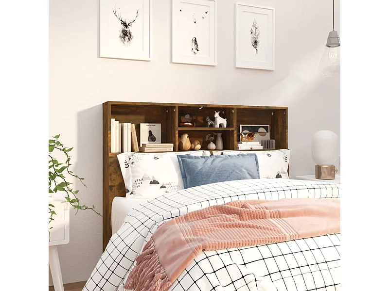 Cabecero de Cama | Cabezal de Cama | Mueble cabecero roble ahumado 120x19x103,5 cm