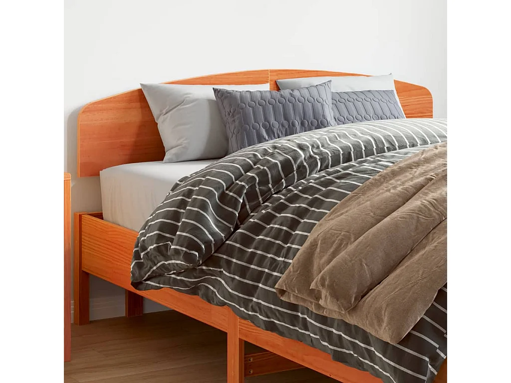 Cabecero de Cama | Cabezal de cama | Mueble de cabecero madera maciza de pino marrón cera 140 cm