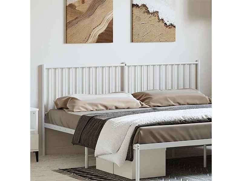 Mueble cabecero | Cabezal de cama | Cabecero de metal blanco 193 cm