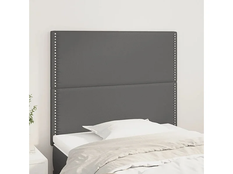 Cabeceros | Cabezal de cama | Mueble de cabecero 2 unidades de cuero sintético gris 90x5x78/88cm