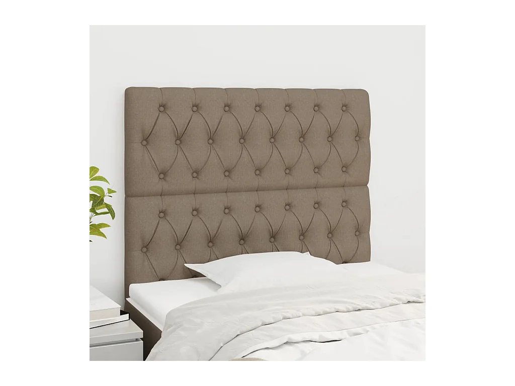 Têtes de lit | Panneaux de tête pour lit Moderne 2 pcs Taupe 100x7x78/88 cm Tissu