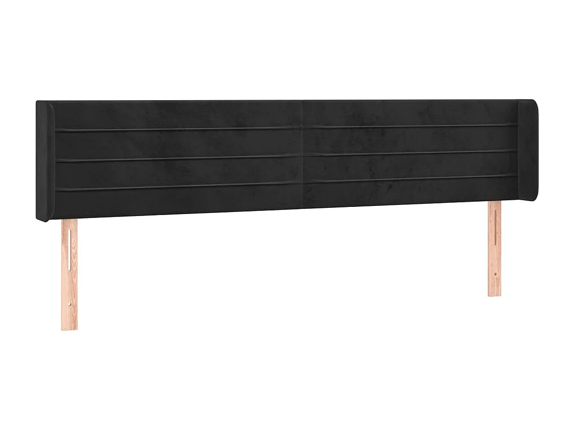 Hoofdbord | Hoofdeinde LED 163x16x78/88 cm fluweel zwart