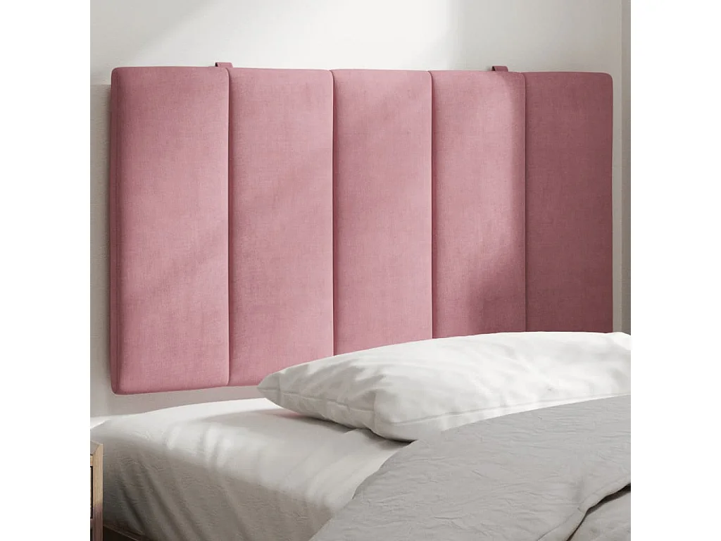 Tête de lit | Coussin de tête de lit | Tête de lit décoratif rose 80 cm velours
