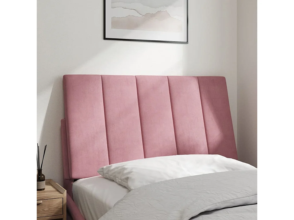 Tête de lit | Coussin de tête de lit | Tête de lit décoratif rose 80 cm velours