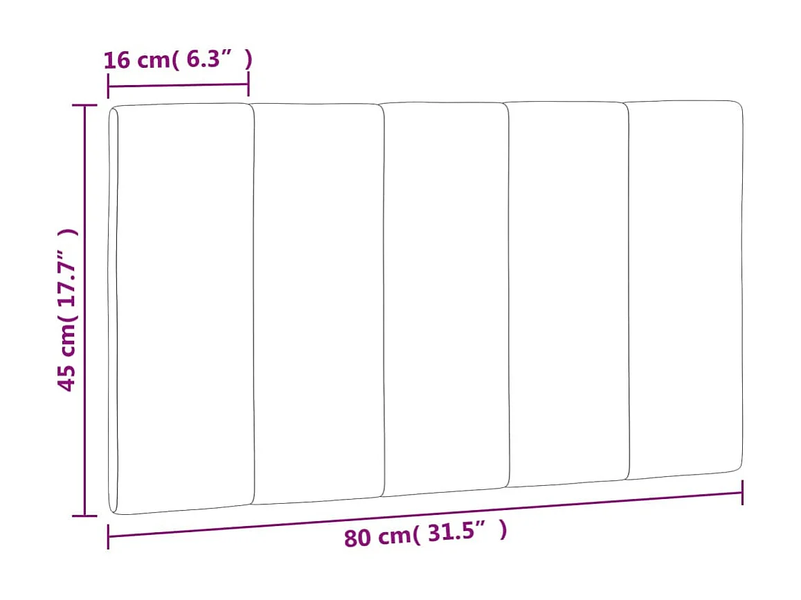 Tête de lit | Coussin de tête de lit | Tête de lit décoratif rose 80 cm velours