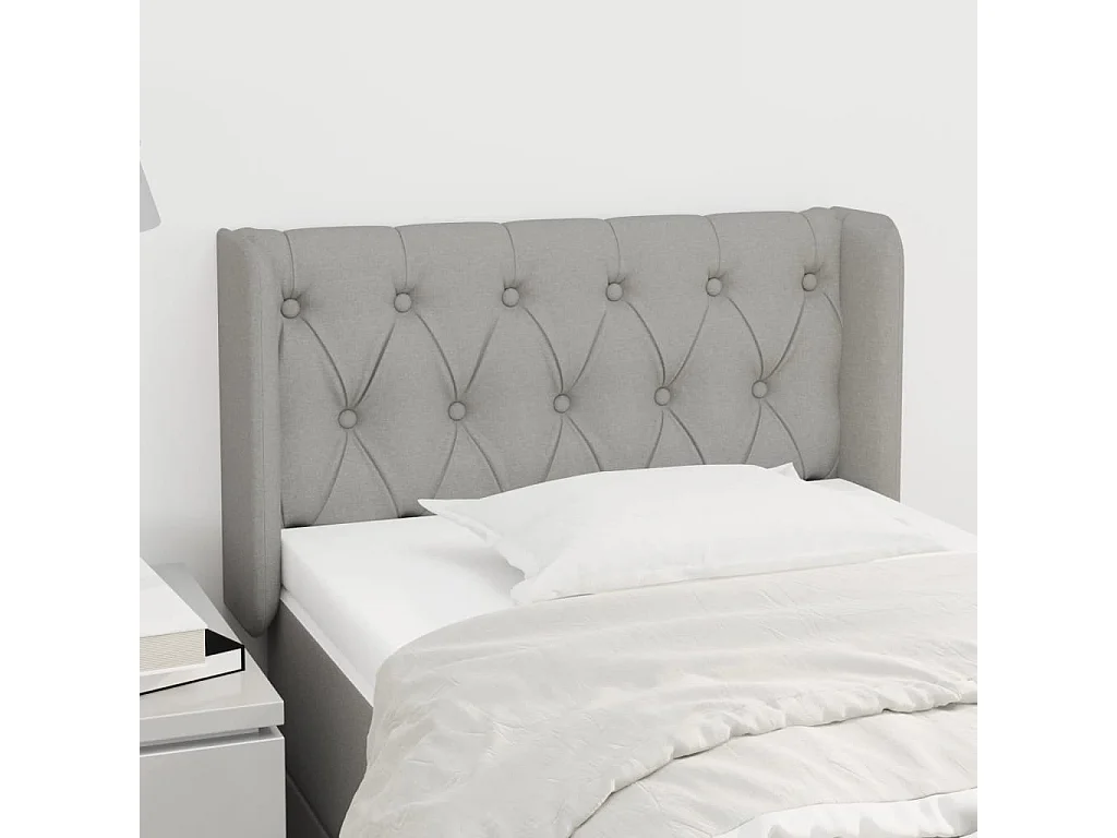 Mueble cabecero | Cabezal de cama | Cabecero de tela gris claro 83x16x78/88 cm