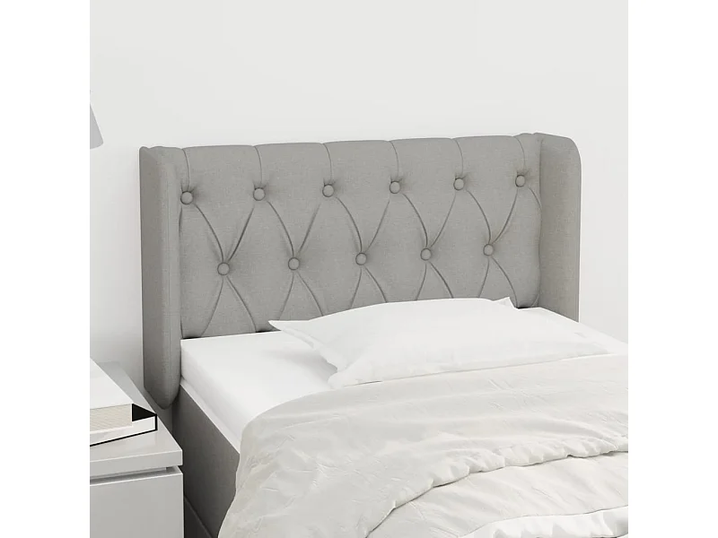 Mueble cabecero | Cabezal de cama | Cabecero de tela gris claro 83x16x78/88 cm