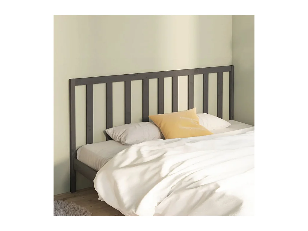 Tête de Lit | Panneau de tête pour lit Moderne Gris 186x4x100 cm Bois massif de pin