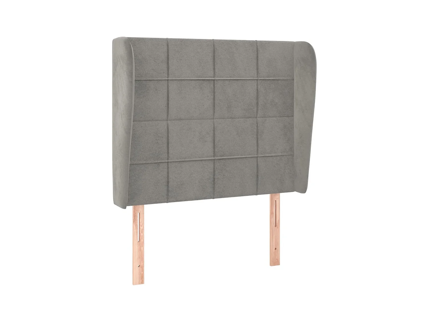 Tête de Lit | Panneau de tête pour lit Moderne avec oreilles Gris clair 93x23x118/128 cm Velours