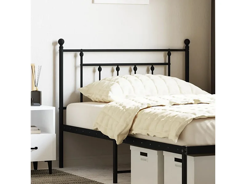 Tête de Lit | Panneau de tête pour lit Moderne métal noir 107 cm