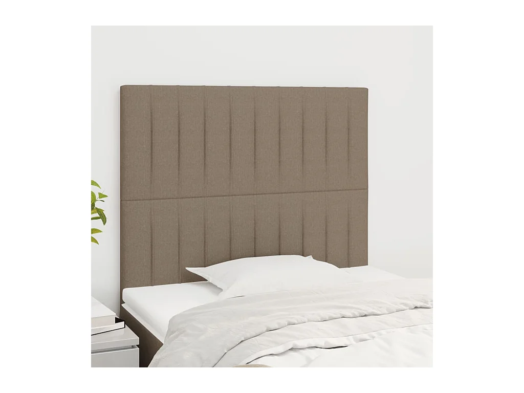 Cabeceros | Cabezal de cama | Mueble de cabecero 2 unidades de tela gris taupe 90x5x78/88 cm