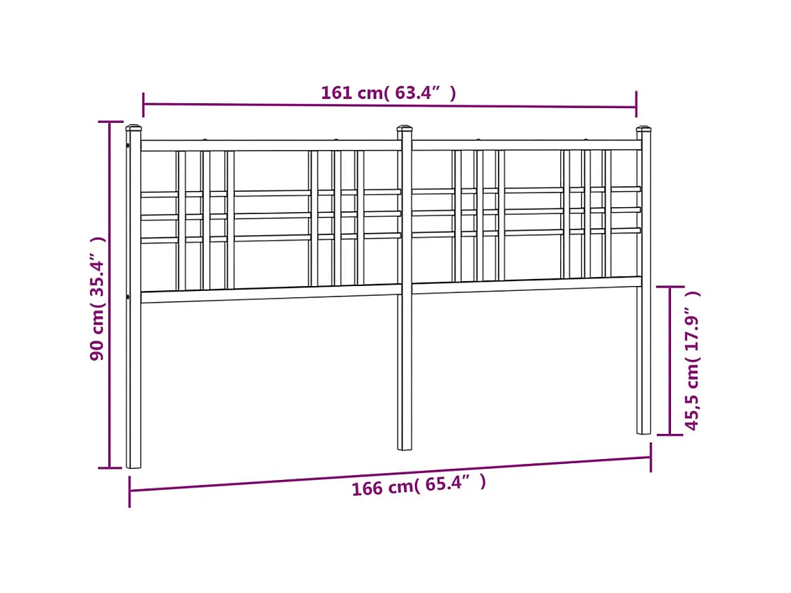 Mueble cabecero | Cabezal de cama | Cabecero de metal negro 160 cm
