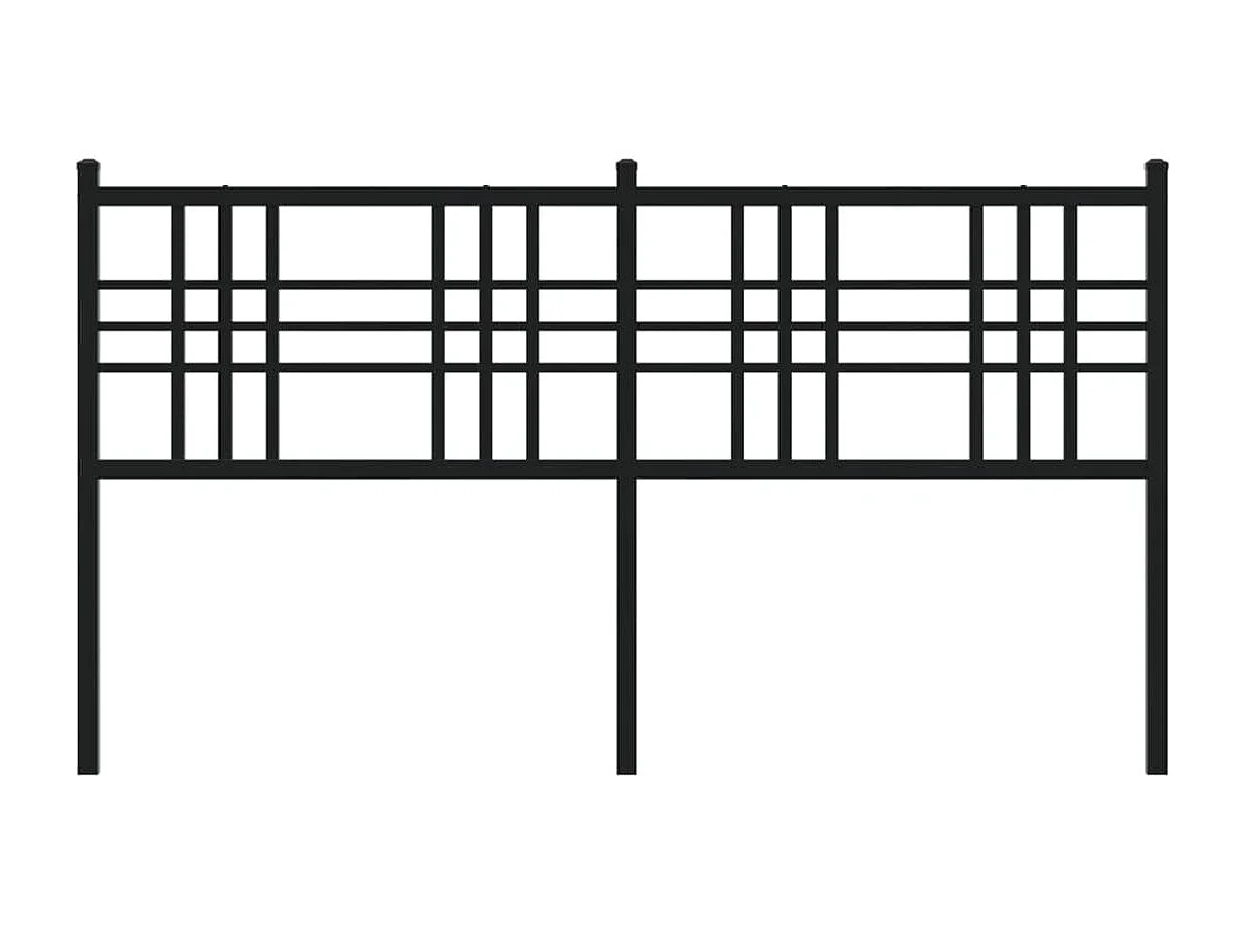 Tête de Lit | Panneau de tête pour lit Moderne métal noir 160 cm