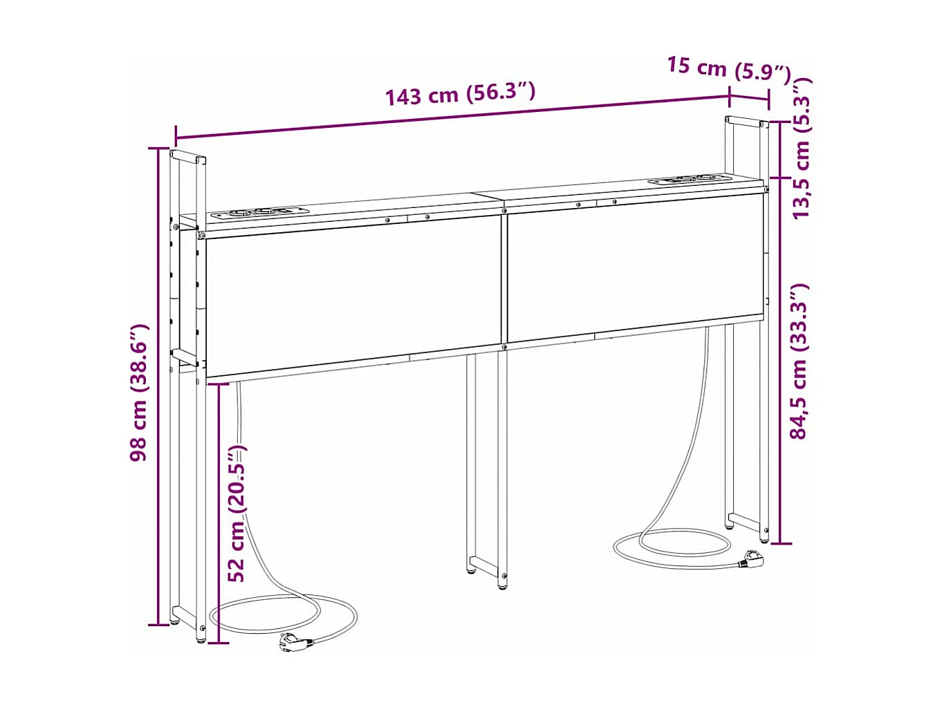 Tête de Lit de rangement | Panneau de tête pour lit Chêne sonoma 140 cm Bois d'ingénierie