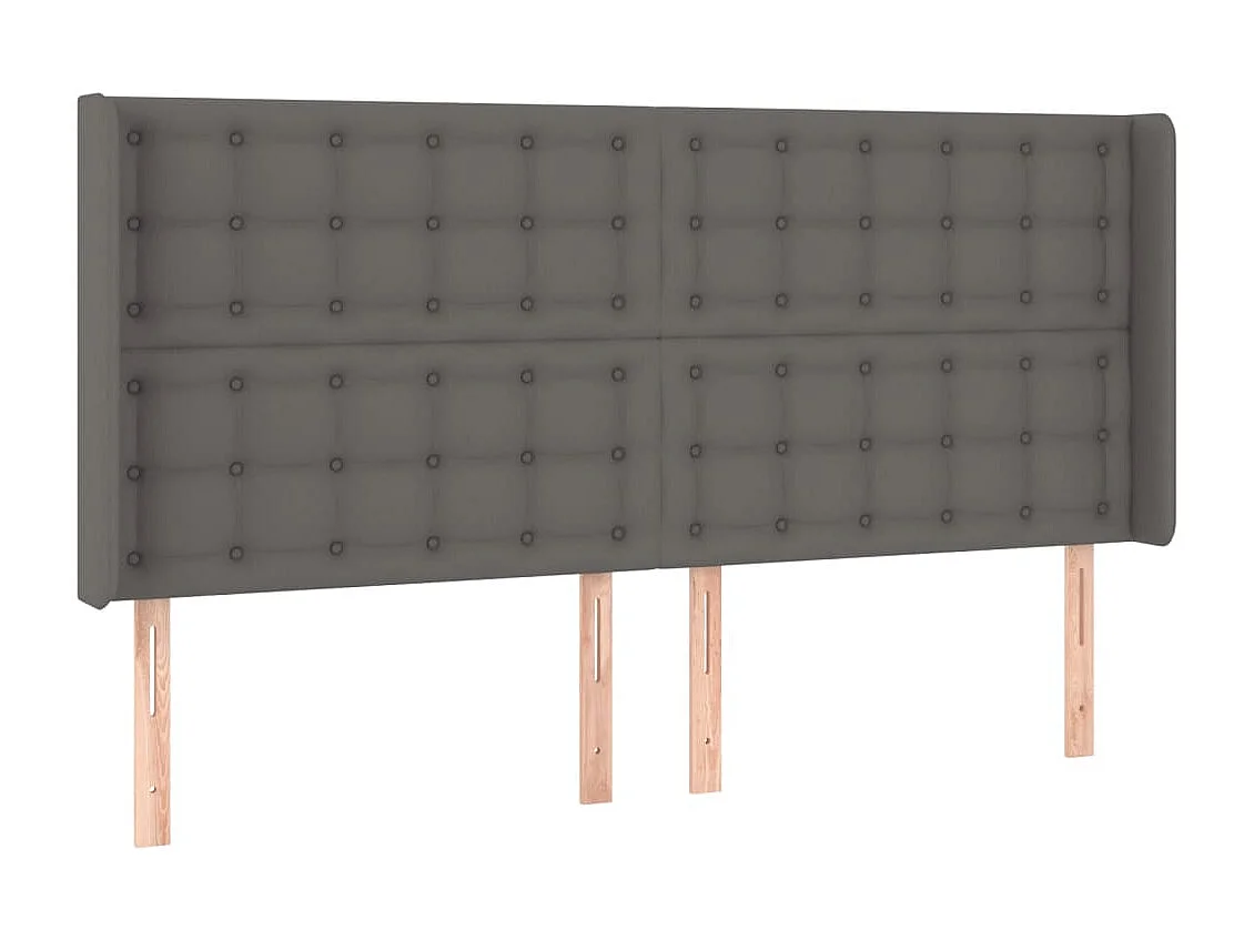 Hoofdbord | Hoofdeinde LED 203x16x118/128 cm kunstleer grijs