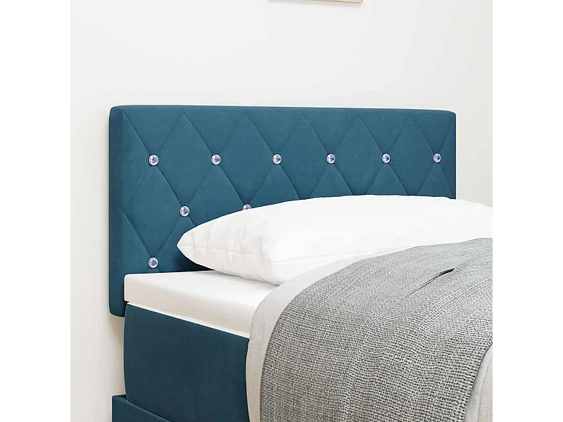 Mueble cabecero | Cabecero | Cabezal de cama LED Argyle con cabecera Azul oscuro 80 cm Terciopelo