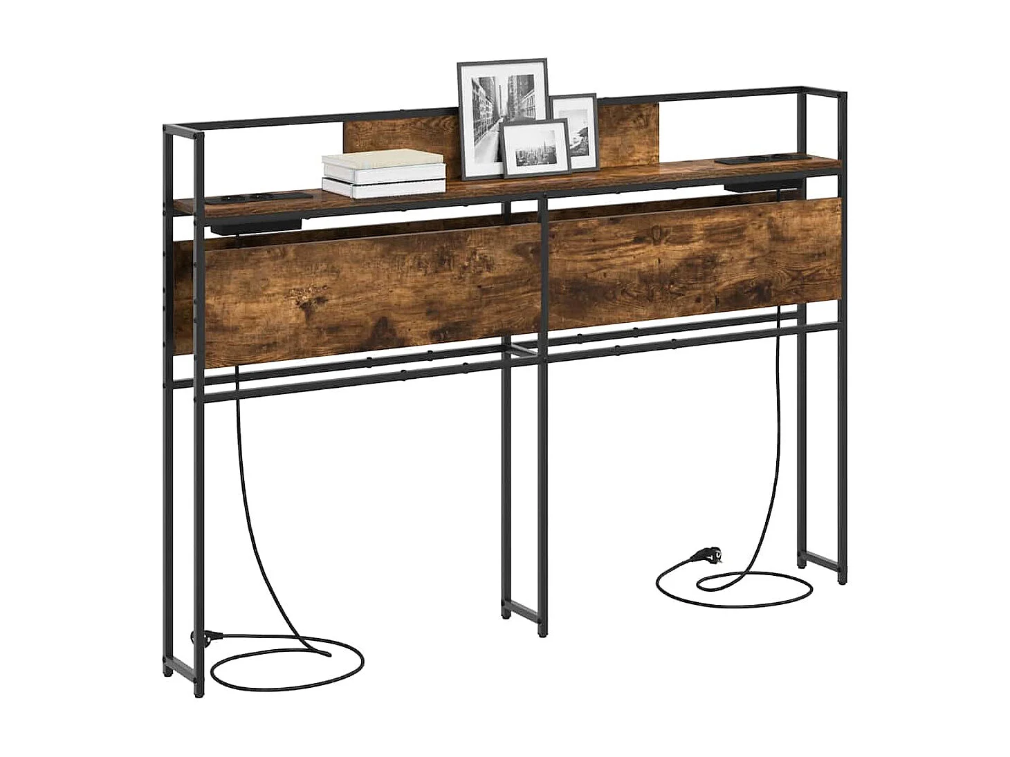 Tête de Lit de rangement | Panneau de tête pour lit Chêne fumé 160 cm Bois d'ingénierie