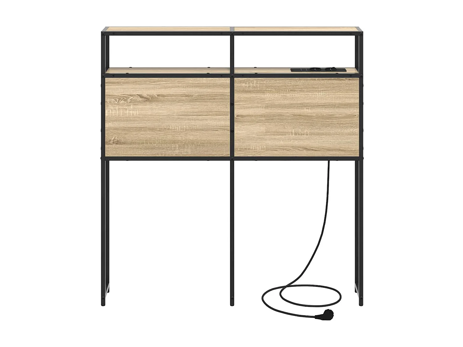 Mueble cabecero con almacenamiento | Cabecera de almacenamiento con estante Roble Sonoma 75 cm