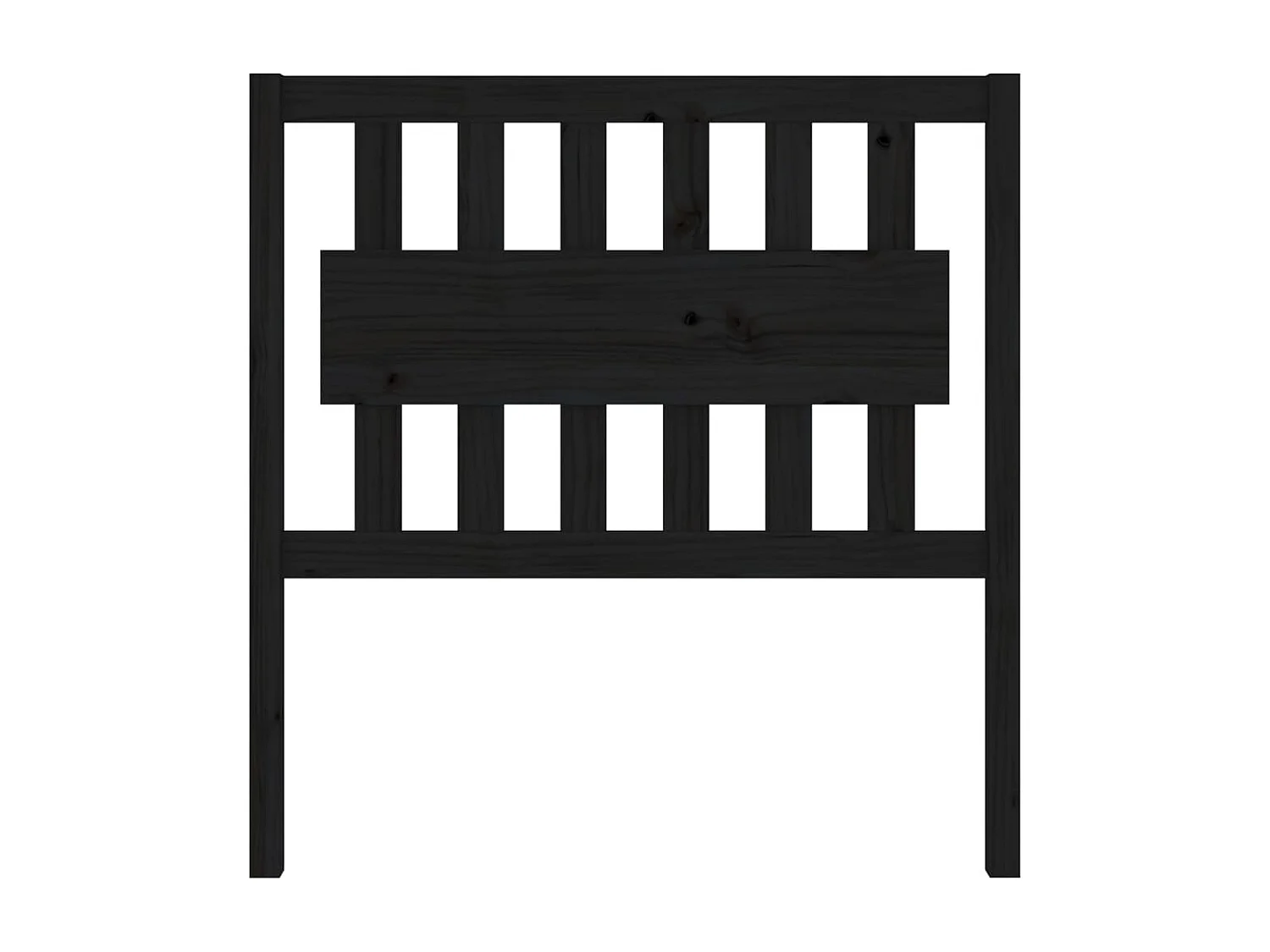 Tête de Lit | Panneau de tête pour lit Moderne Noir 95,5x4x100 cm Bois massif de pin