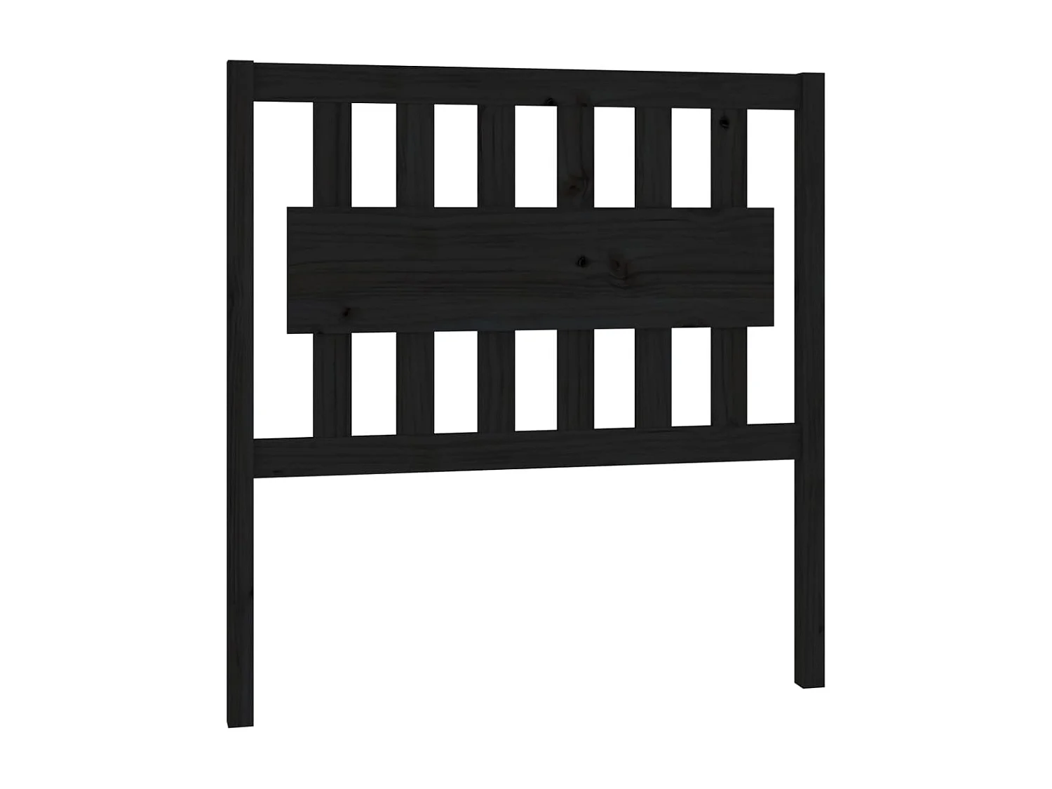 Tête de Lit | Panneau de tête pour lit Moderne Noir 95,5x4x100 cm Bois massif de pin