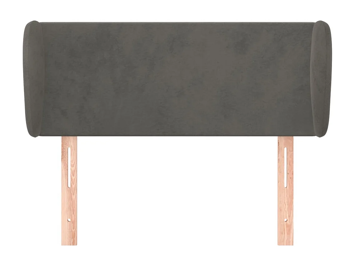 Mueble cabecero | Cabezal de cama | Cabecero de terciopelo gris oscuro 83x23x78/88 cm