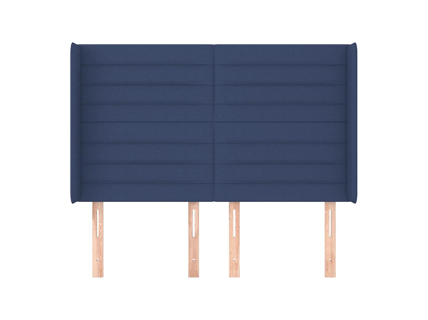 Tête de Lit | Panneau de tête pour lit Moderne avec oreilles Bleu 147x16x118/128 cm Tissu