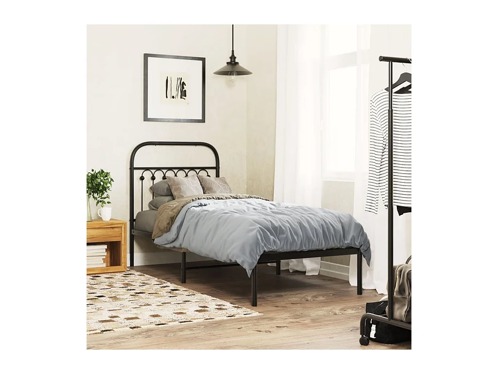 Mueble cabecero | Cabezal de cama | Cabecero de metal negro 80 cm