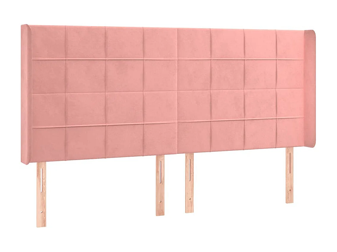 Hoofdbord | Hoofdeinde LED 183x16x118/128 cm fluweel roze