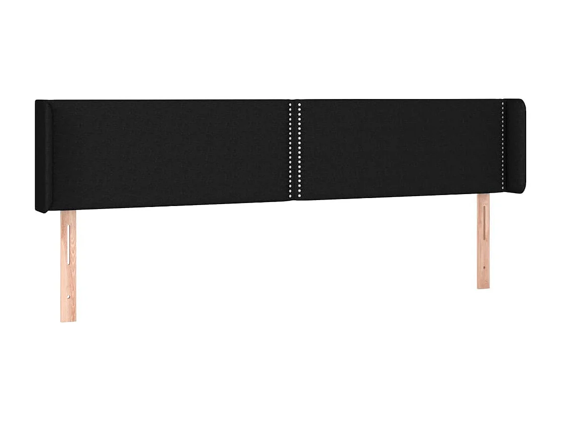 Tête de Lit | Panneau de tête pour lit Moderne à LED Noir 203x16x78/88 cm Tissu