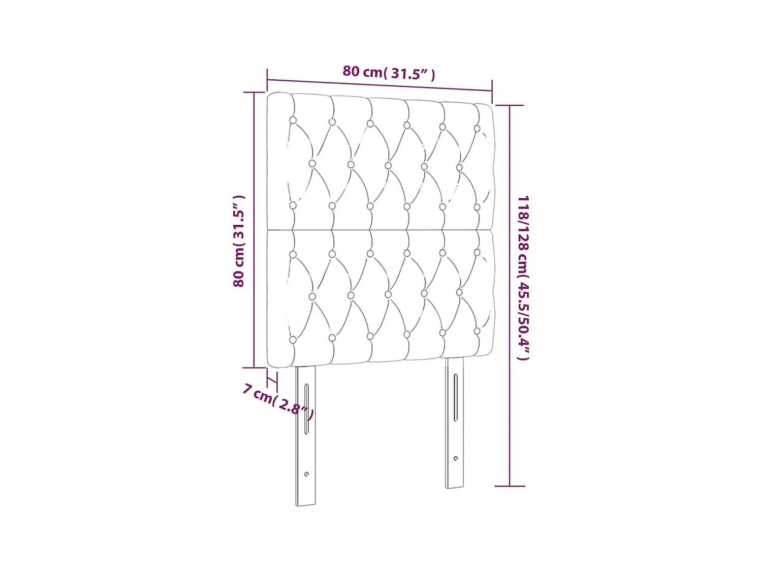 Têtes de lit | Panneaux de tête pour lit Moderne 2 pcs Vert foncé 80x7x78/88 cm Velours