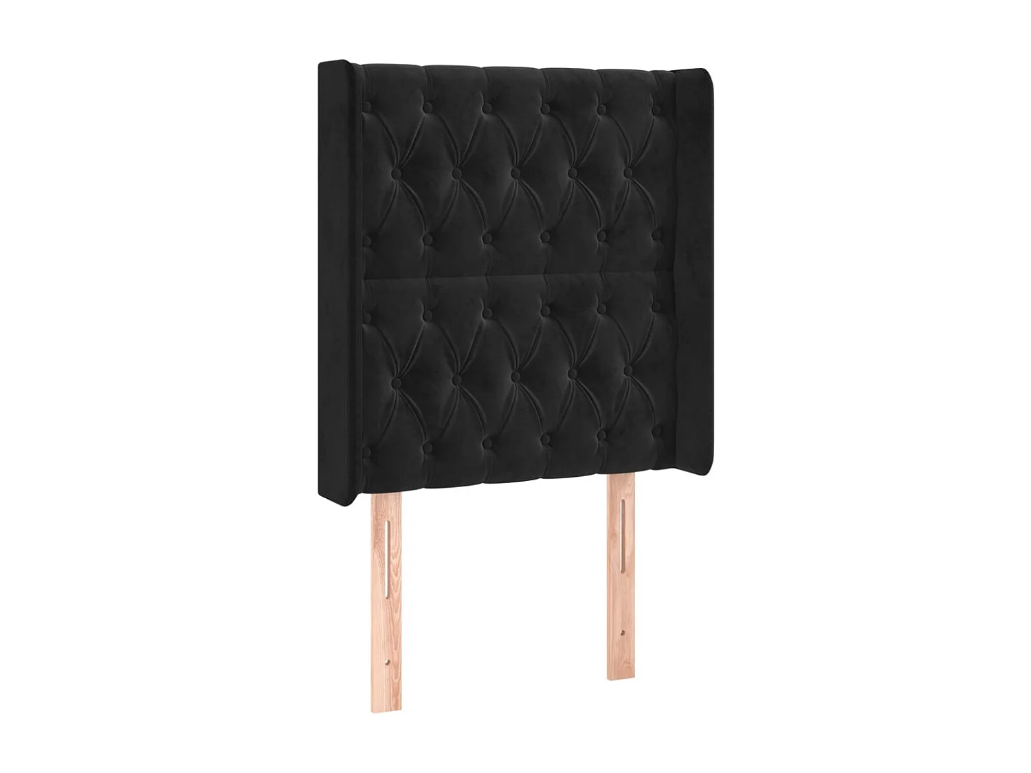 Tête de Lit | Panneau de tête pour lit Moderne avec oreilles Noir 83x16x118/128 cm Velours