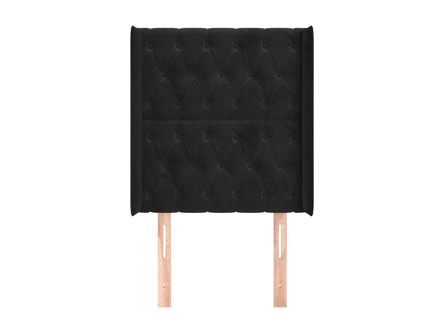 Tête de Lit | Panneau de tête pour lit Moderne avec oreilles Noir 83x16x118/128 cm Velours