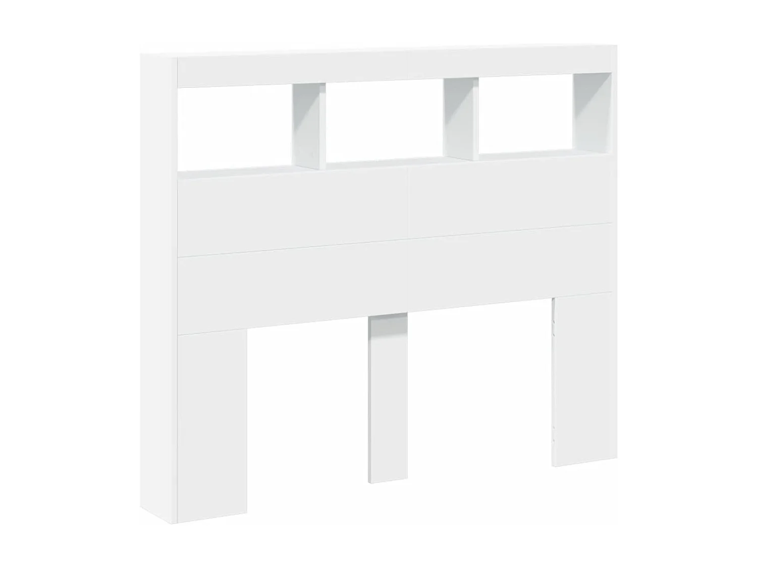 Tête de Lit avec rangement | Armoire de tête de lit avec LED blanc 120x17x102 cm