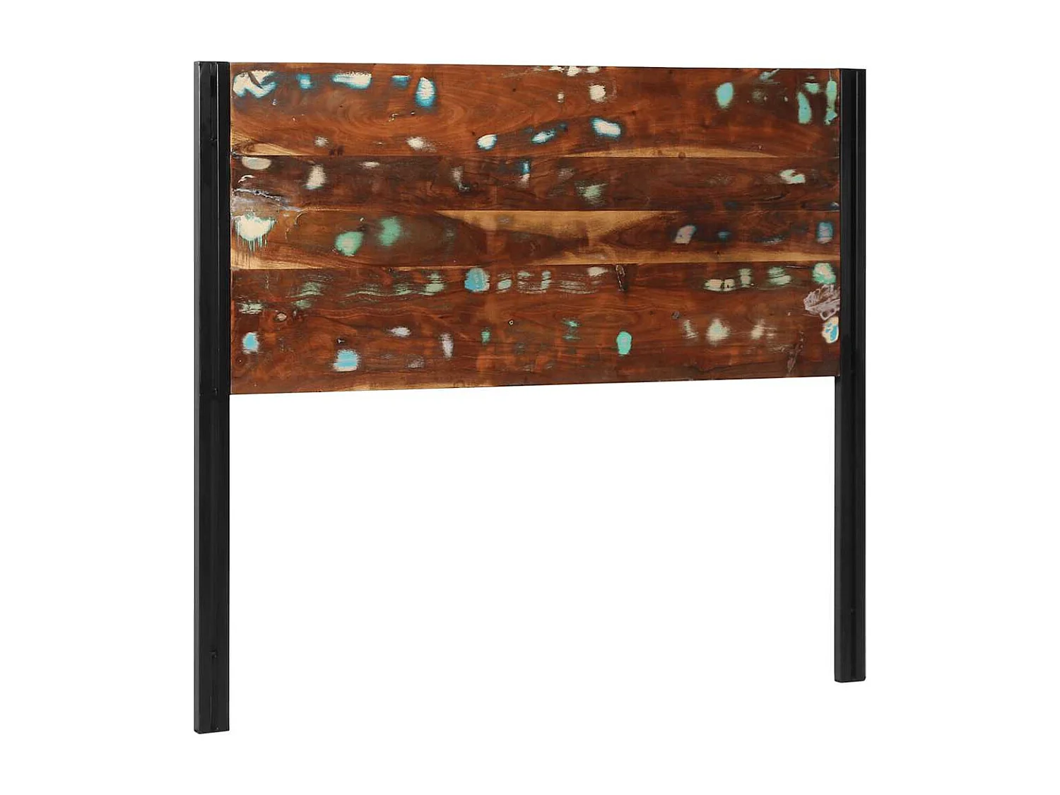 Mueble cabecero | Cabecero | Cabezal de cama 120 cm Madera Maciza Reciclada y Hierro