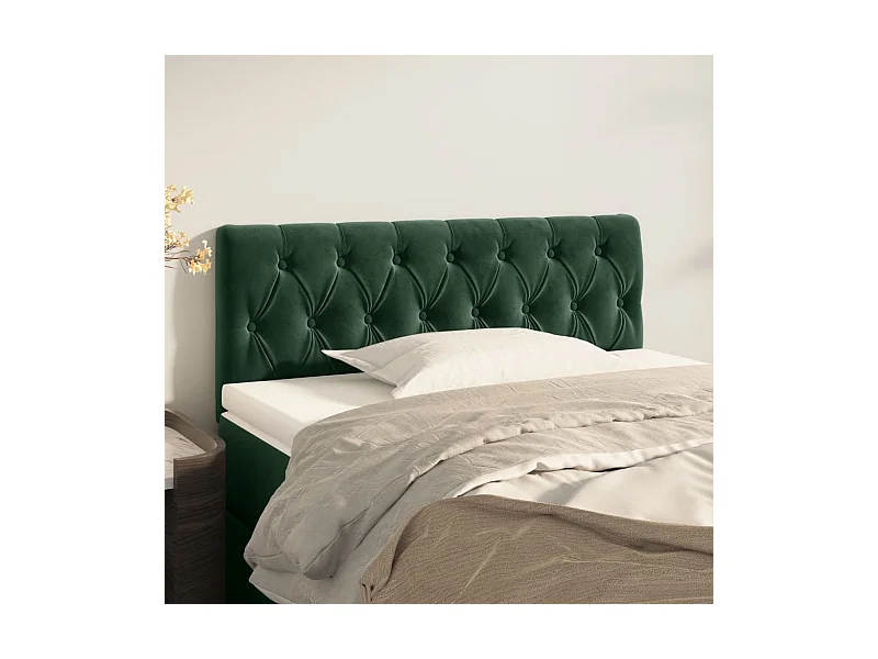 Tête de Lit | Panneau de tête pour lit Moderne Vert foncé 90x7x78/88 cm Velours