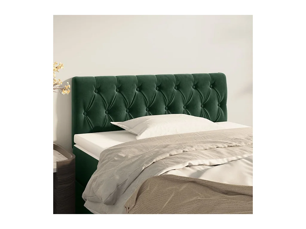 Tête de Lit | Panneau de tête pour lit Moderne Vert foncé 90x7x78/88 cm Velours
