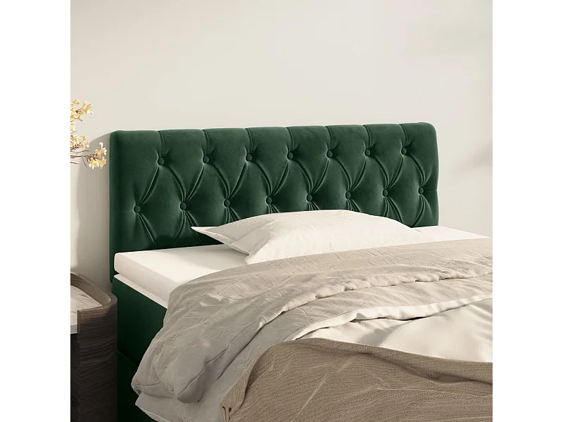 Tête de Lit | Panneau de tête pour lit Moderne Vert foncé 90x7x78/88 cm Velours