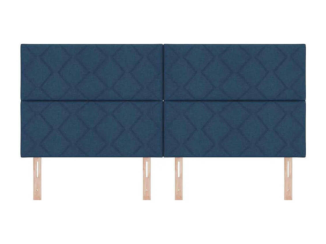 Tête de Lit | Panneau de tête pour lit Moderne en Tissu Geometric Manuel Bleu 200 cm tissu