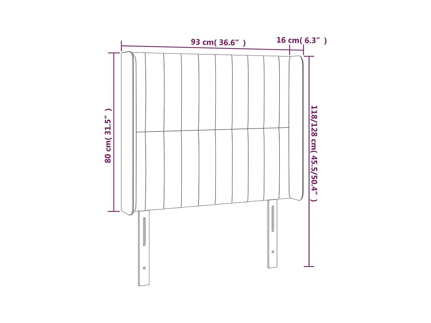 Mueble cabecero | Cabezal de cama | Cabecero con LED de tela azul 93x16x118/128 cm