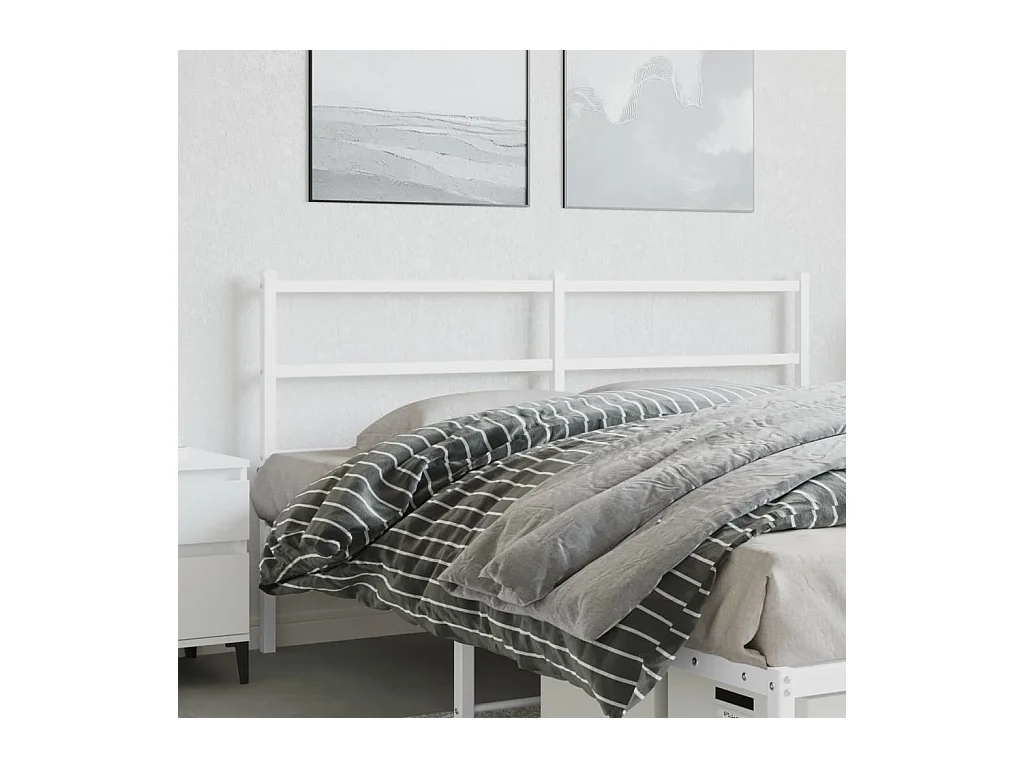 Mueble cabecero | Cabezal de cama | Cabecero de metal blanco 150 cm