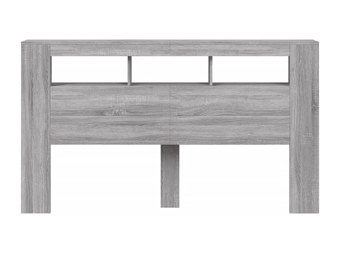Mueble cabecero | Cabecero | Cabezal de cama LED madera ingeniería gris Sonoma 180x18,5x103,5 cm