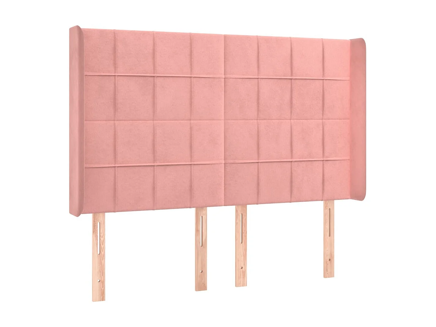 Hoofdbord | Hoofdeinde LED 147x16x118/128 cm fluweel roze