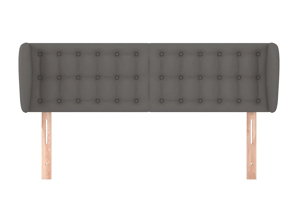 Mueble cabecero | Cabezal de cama | Cabecero de cuero sintético gris 147x23x78/88 cm