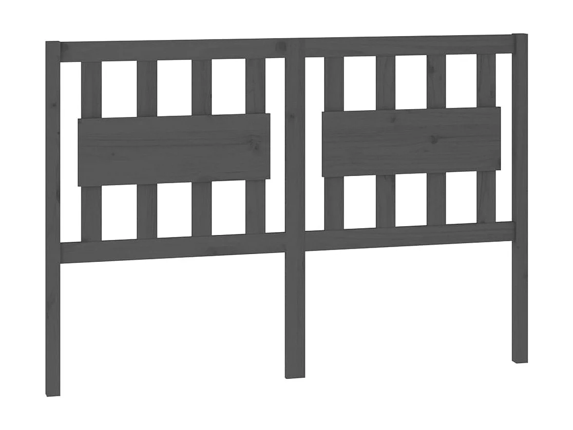 Hoofdbord | Hoofdeinde 125,5x4x100 cm massief grenenhout grijs