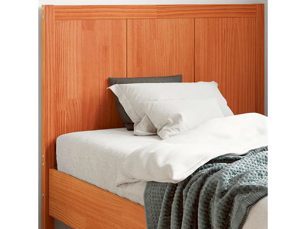 Tête de Lit | Panneau de tête pour lit Moderne cire marron 100 cm bois massif de pin