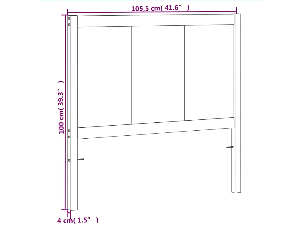 Tête de Lit | Panneau de tête pour lit Moderne cire marron 100 cm bois massif de pin